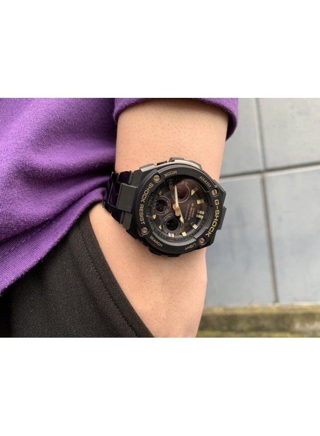 G-SHOCK G‑STEEL Solar Analog‑Digital Watch GST‑W300BD‑1A, 49.3 mm Black Dial, Black Stainless‑Steel & Resin Case & Bracelet, 200 m WR - Image 2