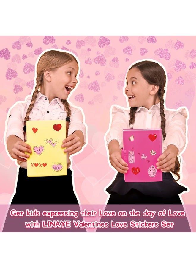 LINAYE Valentines Heart Stickers for Kids - 72 Sheets - Image 5