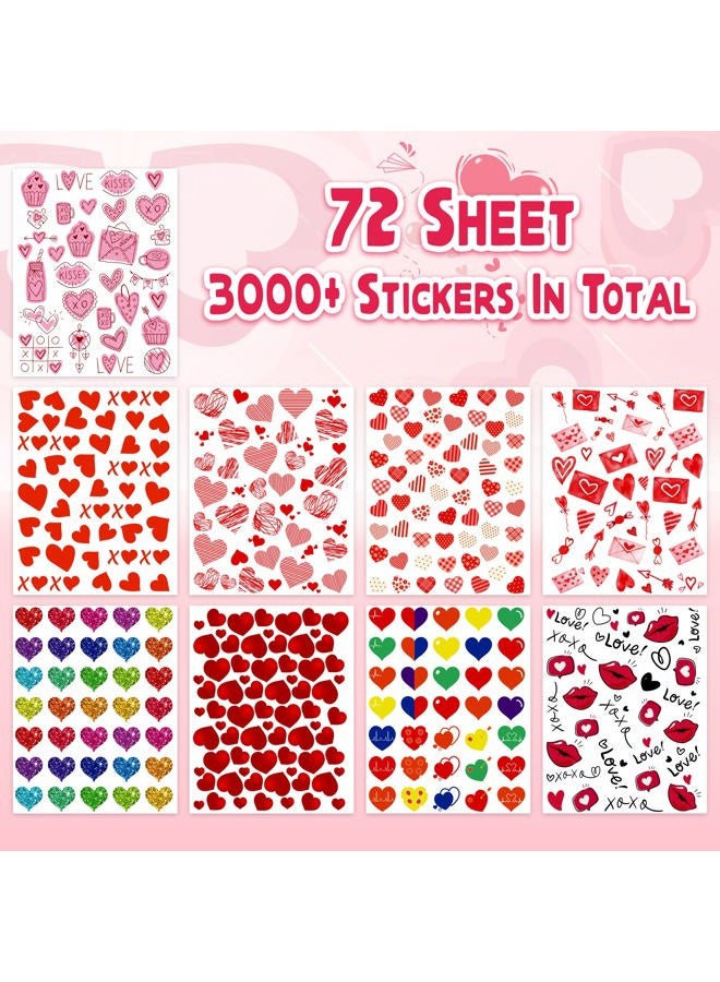 LINAYE Valentines Heart Stickers for Kids - 72 Sheets - Image 3