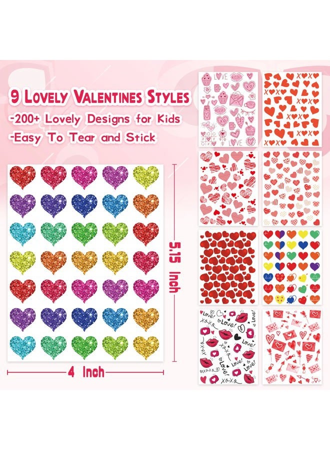 LINAYE Valentines Heart Stickers for Kids - 72 Sheets - Image 2