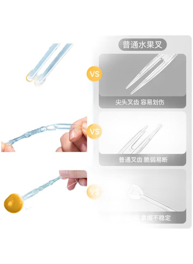Maryya Fruit Forks 200 Pack Disposable Fruit Forks Food Grade Dessert Forks Children Cake Forks Snack Picks - Image 1