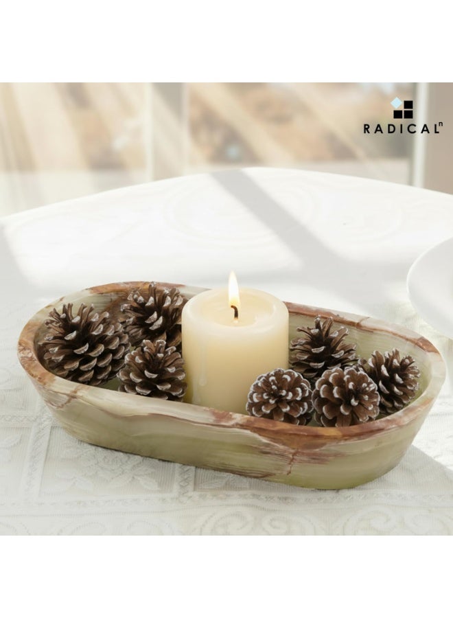 RADICALn Green Marble Dough Bowl | 10" Handmade Decorative Key & Fruit Bowl for Dining & Entryway - Image 2