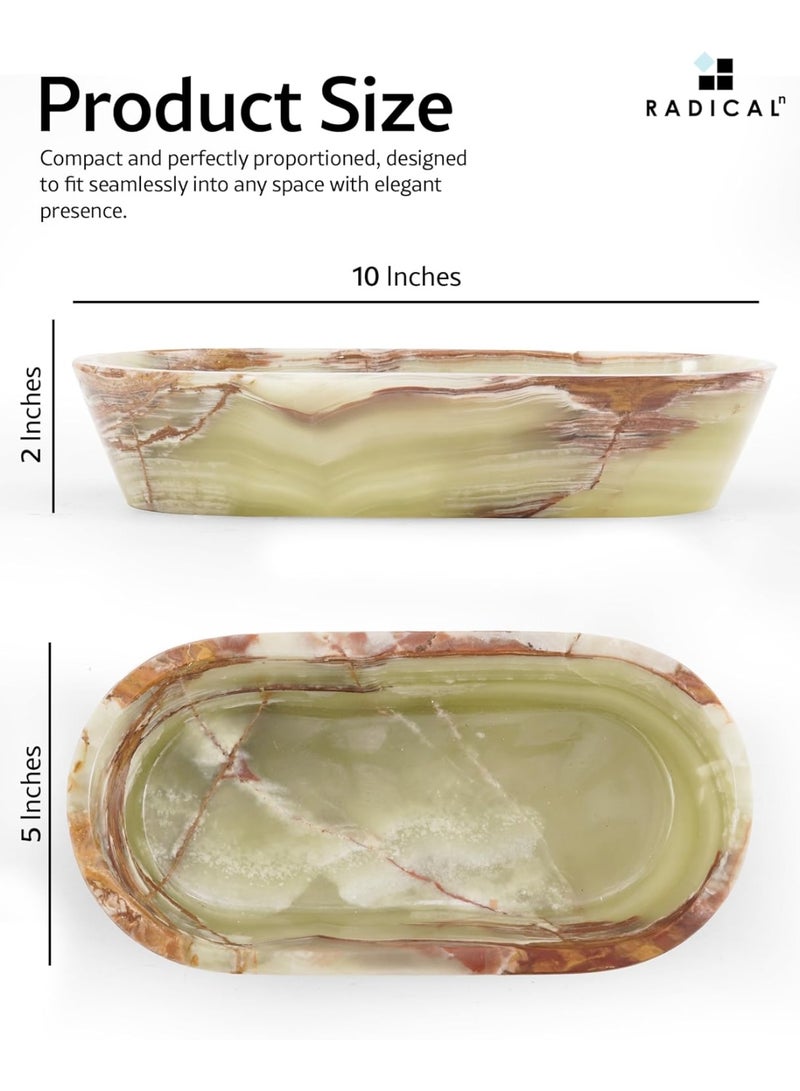 RADICALn Green Marble Dough Bowl | 10" Handmade Decorative Key & Fruit Bowl for Dining & Entryway - Image 3