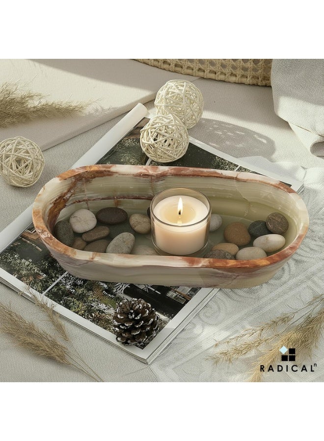 RADICALn Green Marble Dough Bowl | 10" Handmade Decorative Key & Fruit Bowl for Dining & Entryway - Image 5