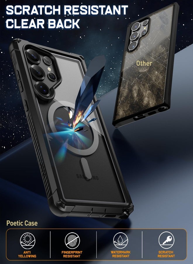POETIC Guardian MagPro Case for Galaxy S25 Ultra 5G, [Drop Test from 20ft] Built-in Screen Protector [Works with Fingerprint ID] Shockproof Rugged All-Round Case, Black/Clear - Image 2