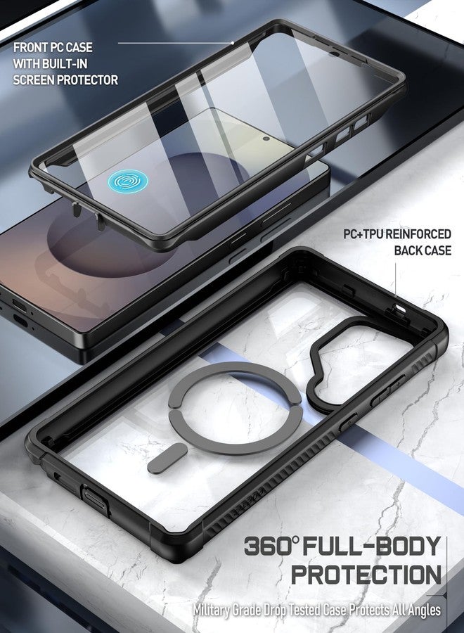 POETIC Guardian MagPro Case for Galaxy S25 Ultra 5G, [Drop Test from 20ft] Built-in Screen Protector [Works with Fingerprint ID] Shockproof Rugged All-Round Case, Black/Clear - Image 4