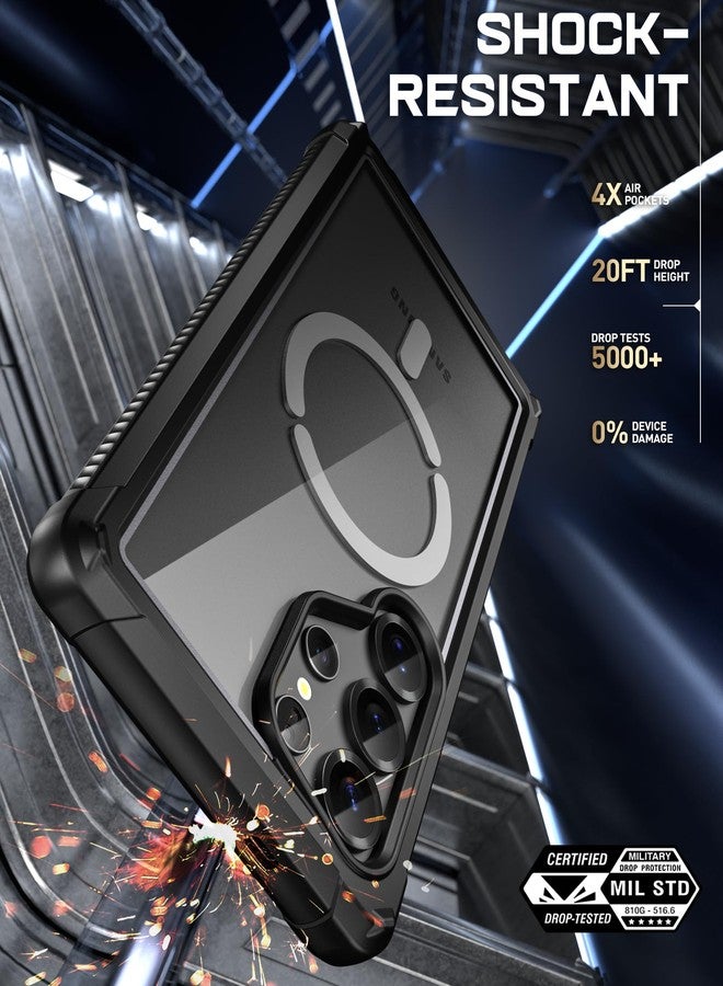 POETIC Guardian MagPro Case for Galaxy S25 Ultra 5G, [Drop Test from 20ft] Built-in Screen Protector [Works with Fingerprint ID] Shockproof Rugged All-Round Case, Black/Clear - Image 5