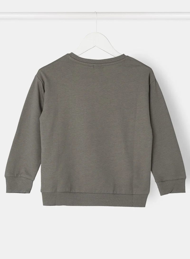 NAME IT Kids Slogan Print Sweatshirt