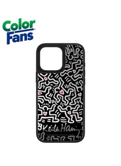 Reflective Mirror with Black and White Abstract Figures
