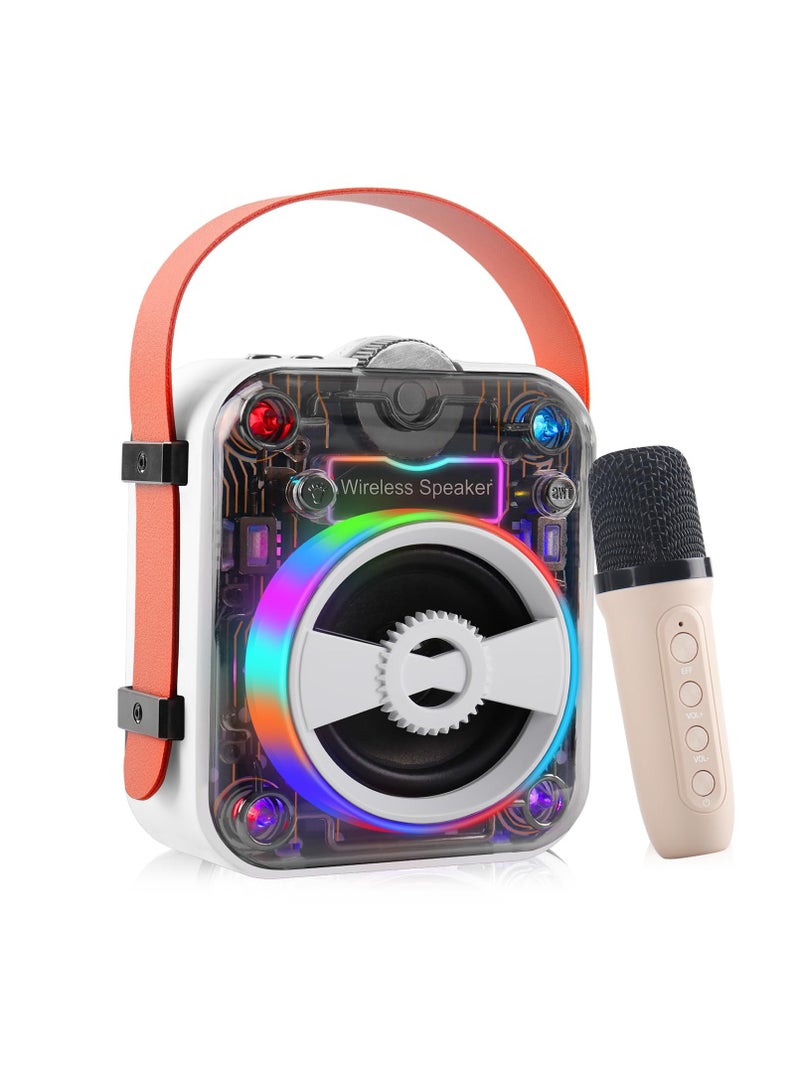 Zikra Mini Karaoke Machine, Portable Bluetooth Karaoke Speaker with Wireless Microphone and 8 modes of Dynamic Lights, for Kids and Adults, Birthday Gifts for Boys Girls Indoor/Outdoor Family Home Party - Image 1