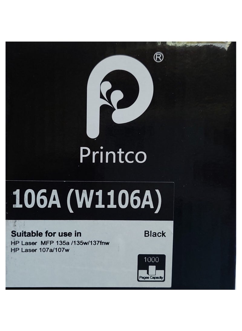 Printco PRINTCO Toner Cartridge W1106A (106A) Compatible for HP Laser MFP 135, 137  - Image 3