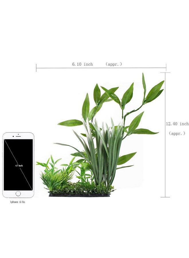CNZ Aquarium Decor Fish Tank Decoration Ornament Artificial Plastic Plant Green 13" Tall - Image 3