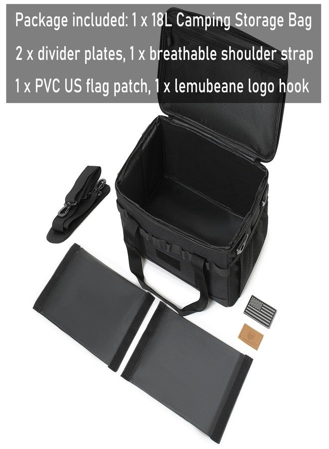 Lemubeane Tactical Camping Storage Bag 18L Tactical Utility Tote Bag Camping Cookware Organizer Trunk Organizer (Black) - Image 4
