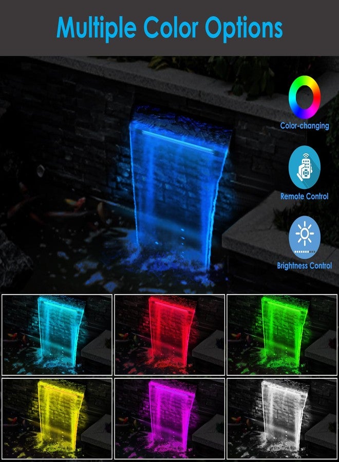 AquaMiracle مجموعة شلالات أكوا ميراكل المتكاملة مع إضاءة LED، وصنبور من الفولاذ المقاوم للصدأ مقاس 8 بوصات مع مضخة مياه بقدرة 660 جالونًا في الساعة، ونافورة شلال مضاءة للحديقة المائية والفناء الخلفي وحمام السباحة - Image 4