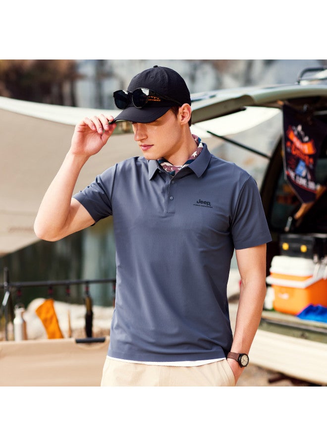 Jeep Men's Summer Business Casual Short Sleeve Polo Shirt Outdoor Sports T-shirt - Image 4
