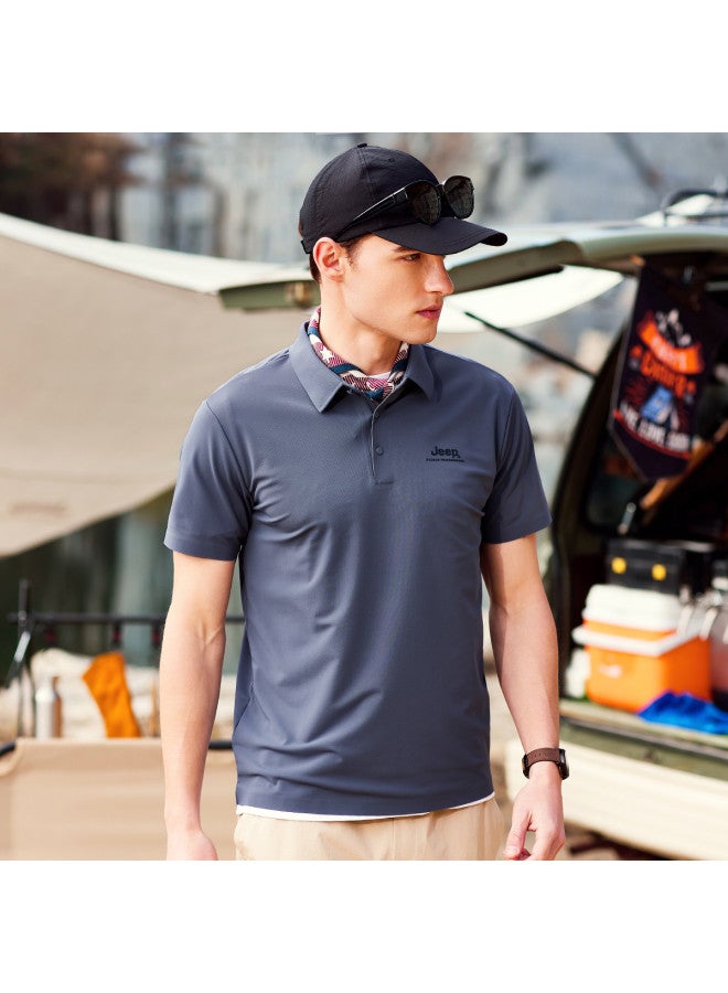 Jeep Men's Summer Business Casual Short Sleeve Polo Shirt Outdoor Sports T-shirt - Image 2