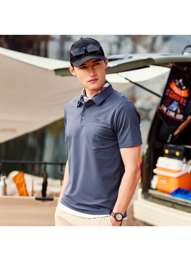 Jeep Men's Summer Business Casual Short Sleeve Polo Shirt Outdoor Sports T-shirt - Image 3