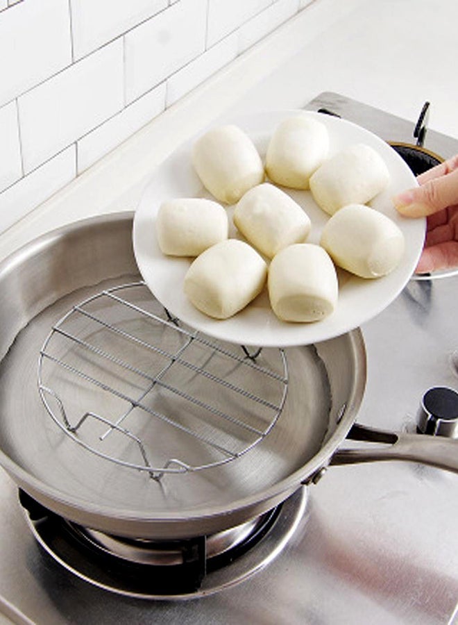 Toshonics Stainless Steel Semicircle Steam Cooking Rack Silver Mini steaming rack 6cm, short model 3cm high (widest foot 8.5cm - Image 5