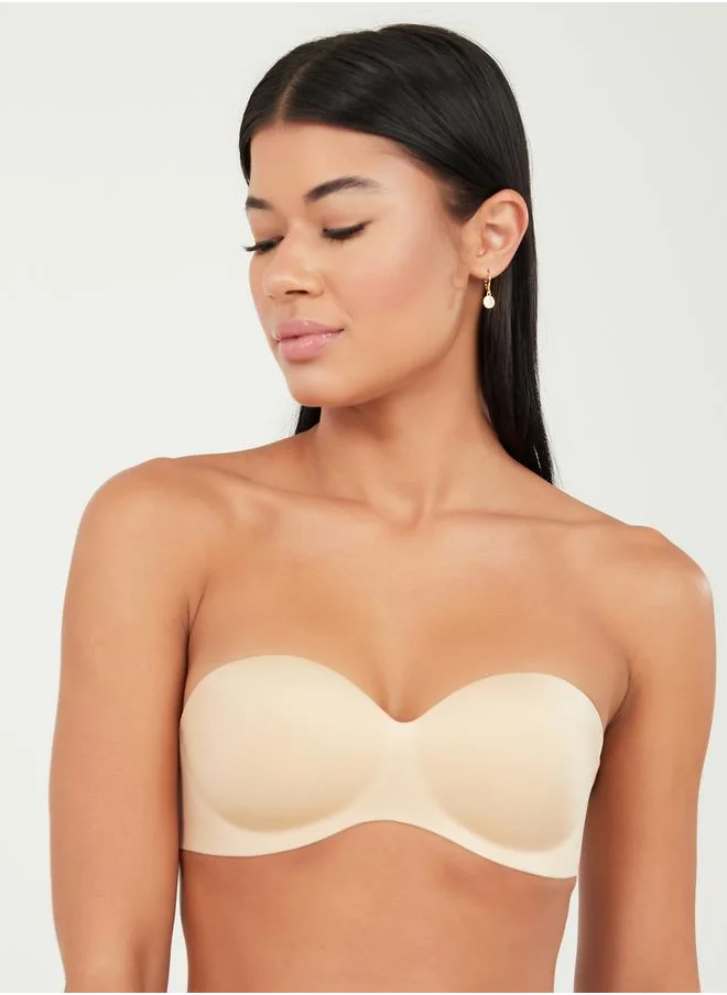 Styli Strapless Non-Wired Push-up Bra with Interchangeable Back Straps