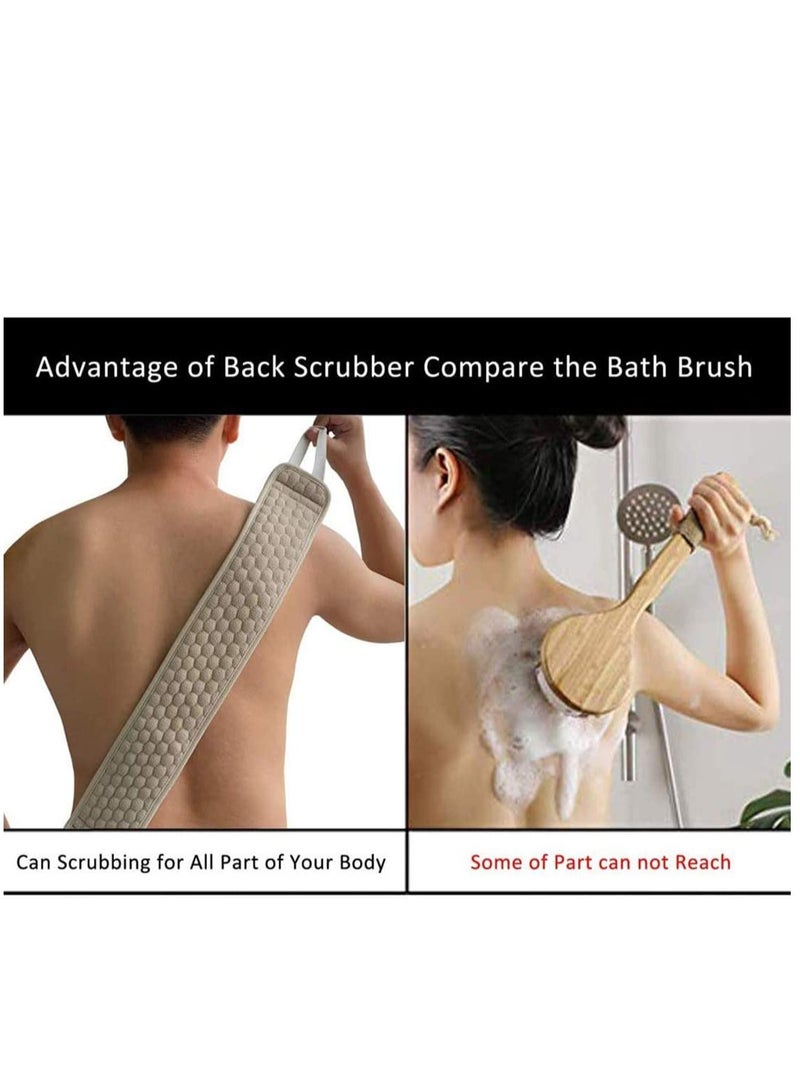 Barakah Exfoliating Back Scrubber Luffa Strap with Pad Natural Bath Sponge Body - Image 2