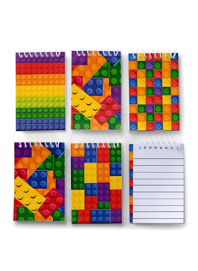Bedwina Mini Building Block Notebooks (Bulk of 32) Spiral Notepads In Assorted Brick Styles, In Kids Pocket Size, For Birthday Party Favors, Goodie Bag Stuffers, Children Classroom Rewards - Image 4
