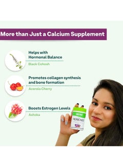 OZiva Plant Based HerBones Healthy Bones Supplement Bone Health Strength Density Acerola Cherry Ashoka Women Certified Vegan 60 Capsules 70 Grams  - Image 3