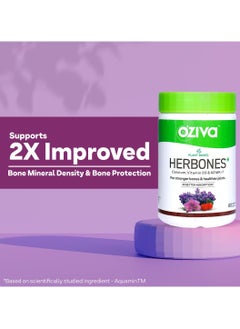 OZiva Plant Based HerBones Healthy Bones Supplement Bone Health Strength Density Acerola Cherry Ashoka Women Certified Vegan 60 Capsules 70 Grams  - Image 2