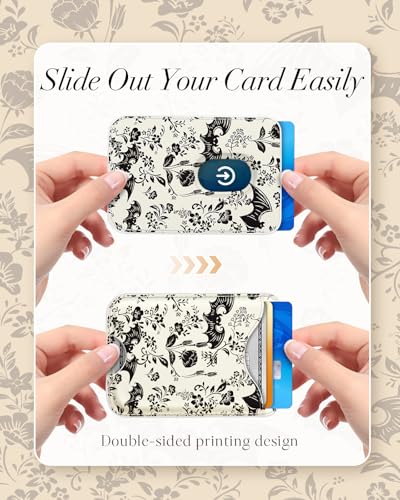 Shorogyt Compatible with Magsafe Wallet Magnetic Card Holder - Phone Wallets Cute Bat Flower Design for Women Teen Girls Slim for iPhone 16/15/14/13/12 Series for Apple Mag RFID Magnet, Fit 3 Cards - Image 5