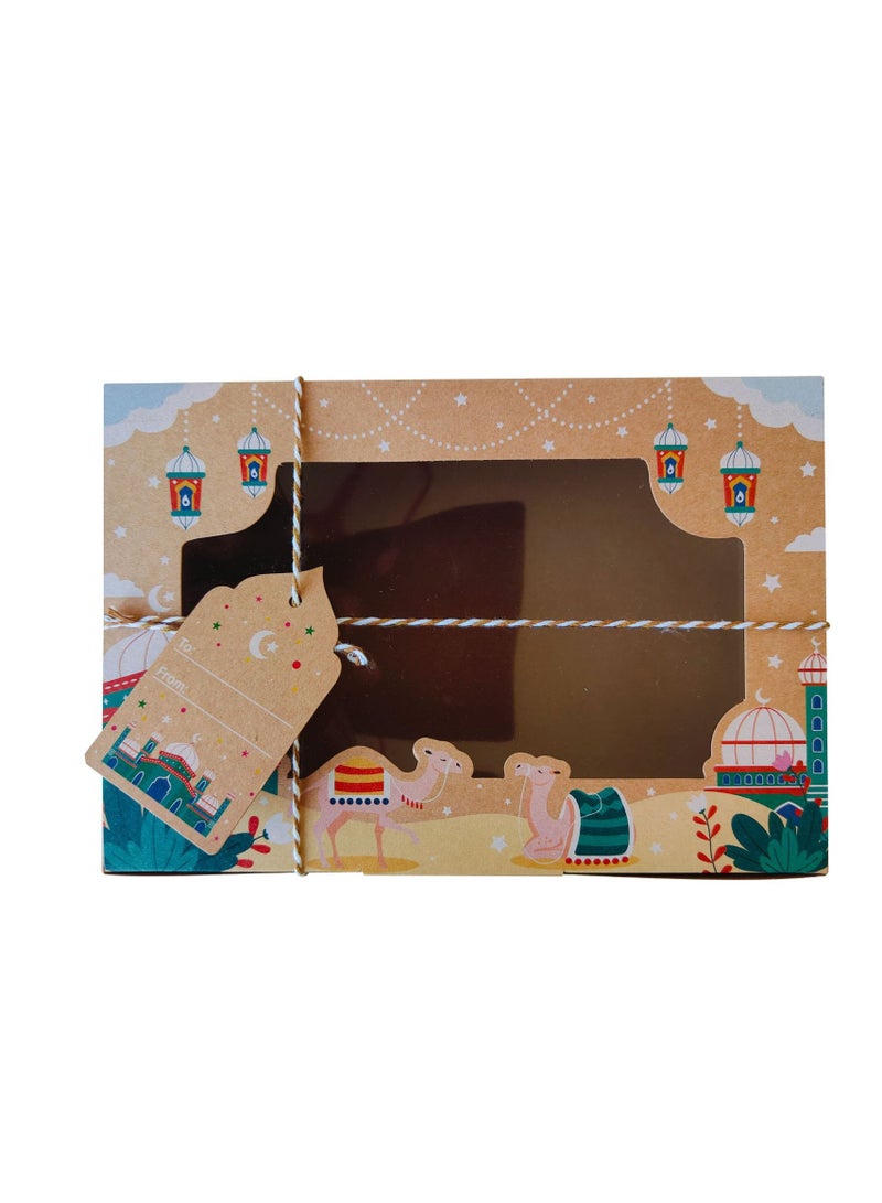 12 Sets of Ramadan Candy Boxes Eid Mubarak Kraft Paper Gift Packing Bag With Rope and Tag - Image 2