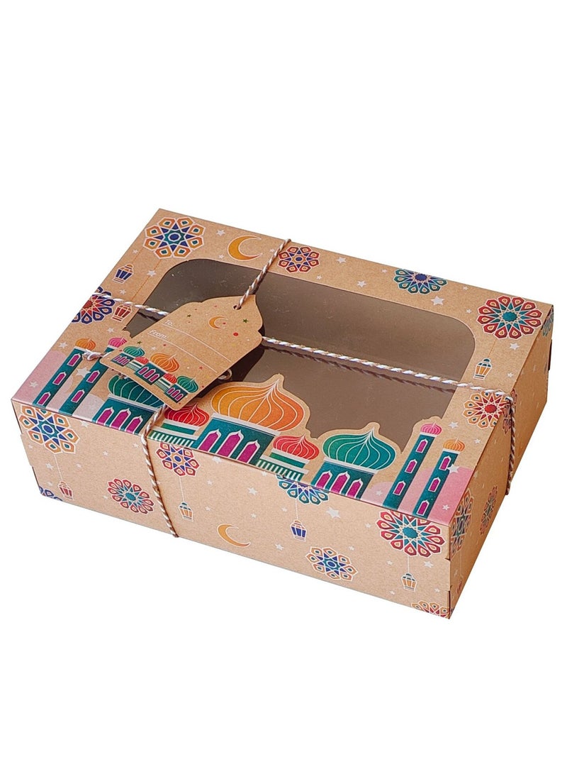 12 Sets of Ramadan Candy Boxes Eid Mubarak Kraft Paper Gift Packing Bag With Rope and Tag - Image 4