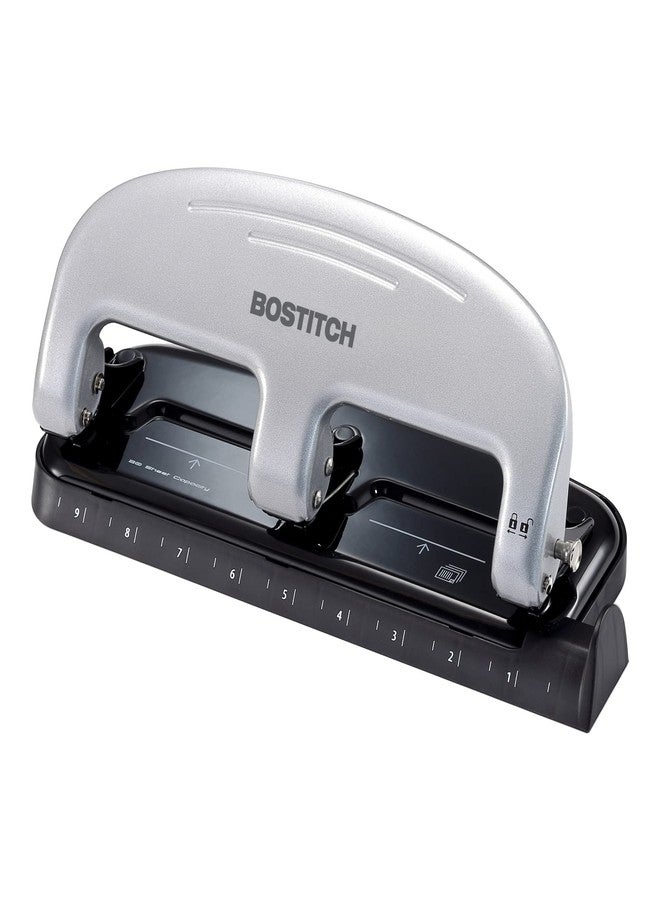 PaperPro Bostitch Office EZ Squeeze 3-Hole Punch, 20 Sheet Capacity, Reduced Effort, No Jam Technology , Silver - Image 1