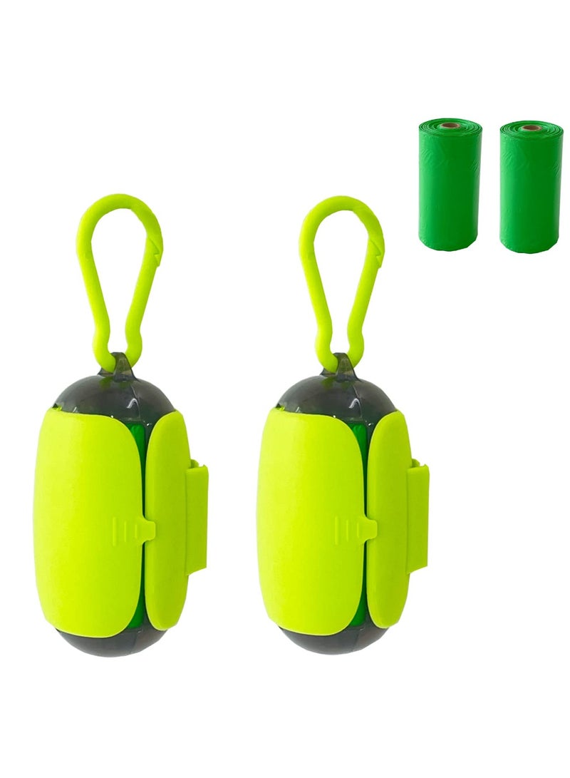 Portable Dog Waste Bag Holder with 4 Bag Holders and 2 Rolls of Bags for Leashes - Fits All Leashes - Image 1