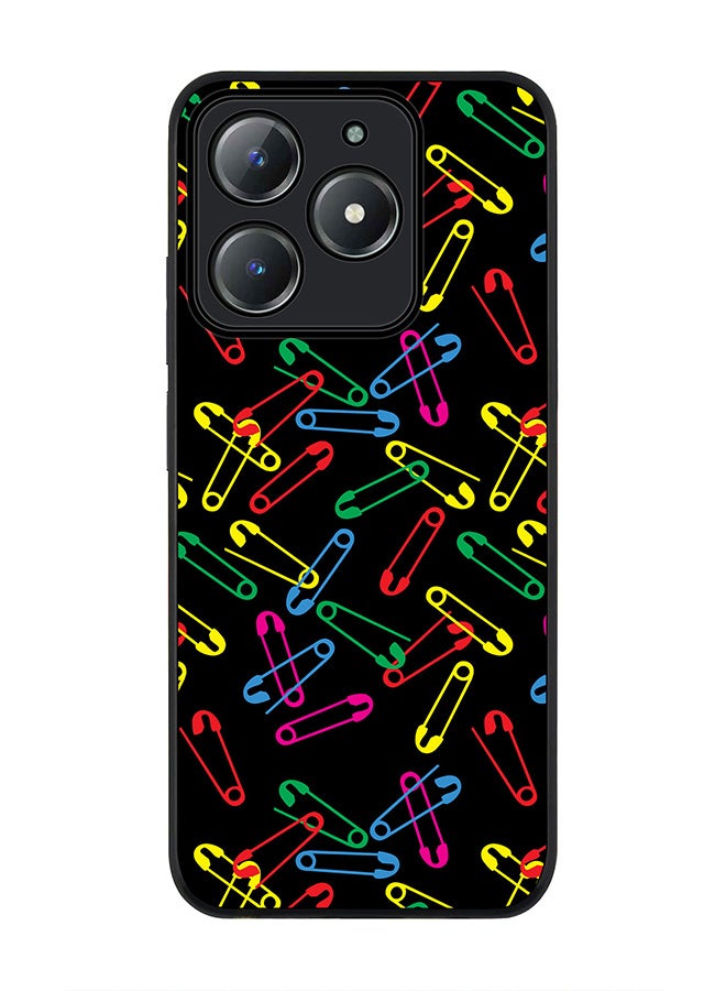 Stylizedd For Realme C63 / Realme C61 4G Case,Slim fit Camera Protection, Shockproof Thin Phone cover  - Safety Pins - Image 1