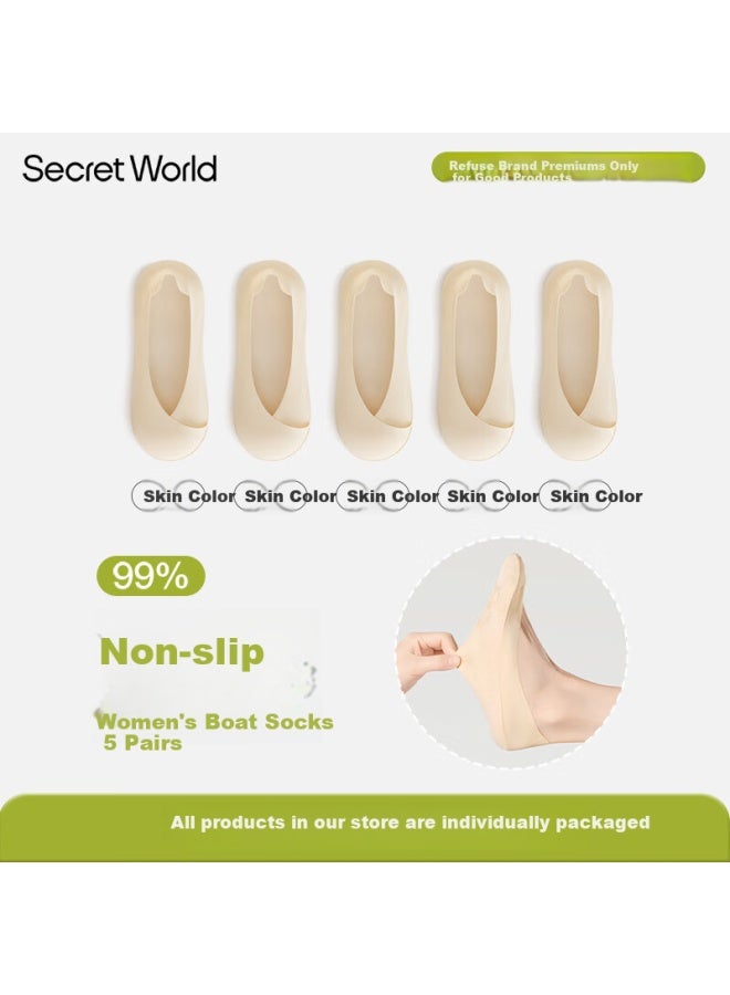 Secretworld Women's Tights, Summer Thin Pure Cotton Non-slip Invisible Shallow Mouth Heel High Heels Socks, New Ice Silk Style - Image 3