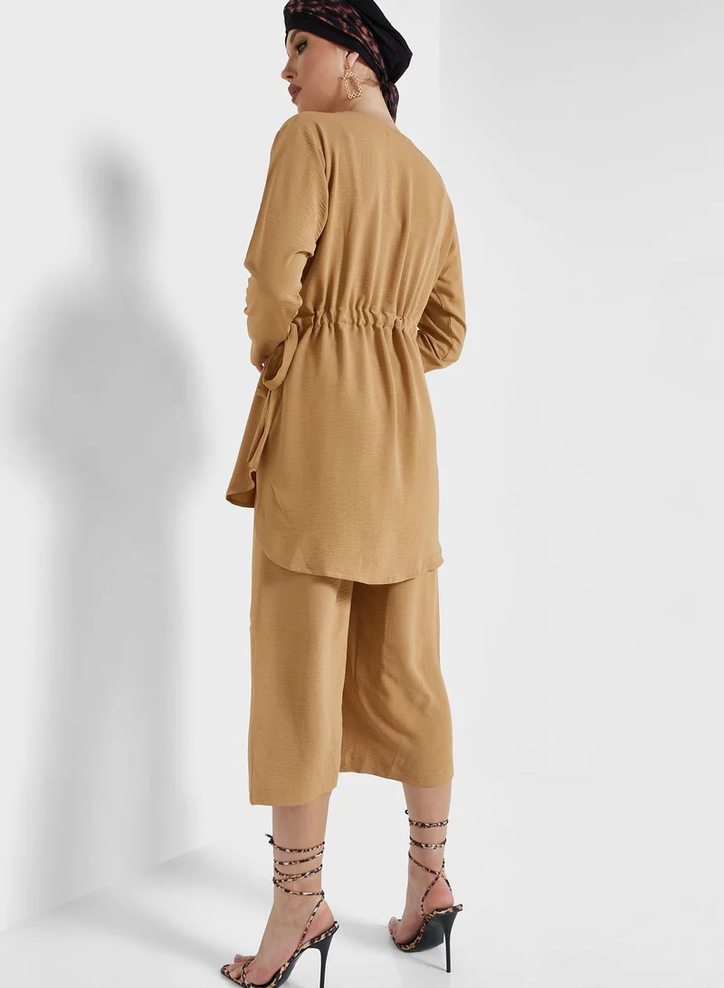 Khizana Drawstring Detail Tunic & Pant Set