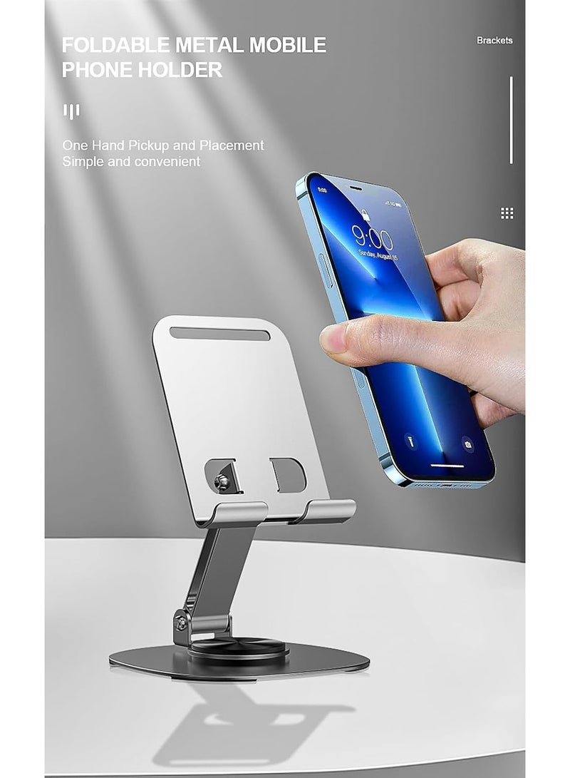 LENOK 360°Rotating Phone Holder for Desk, Foldable & Portable Cell Phone, Adjustable Tablet Stand for All Mobile Phones, iPhone, iPad. - Image 4