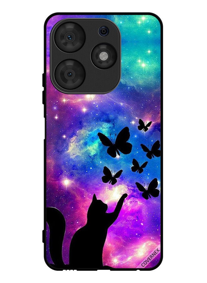 Covernex Protective Case Cover For Tecno Spark 10 Pro Cat & Butterflies  - Image 1