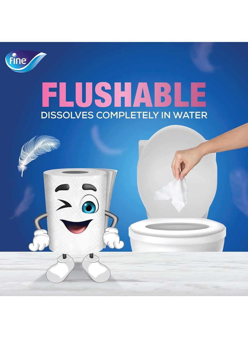 Fine Fine Comfort Toilet Paper 2 Ply, 12 Rolls x 180 Sheets, Absorbent Toilet Roll  - Image 3