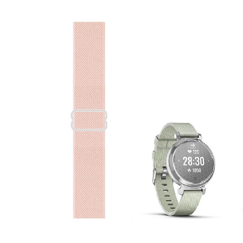 C2D JOY Stretchy Loop Strap Compatible with Garmin Lily 2 Watch Band Adjustable Elastic Nylon Wristband-Pink,Medium