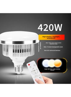 LED Fill Light Live 285W Remote Control Dimming Three-color Temperature Stepless Dimming Soft Box E27 Photography Bulb Wholesale-Light Source Color:420W-three-color Remote Control High Display Finger Large Mushroom Lamp