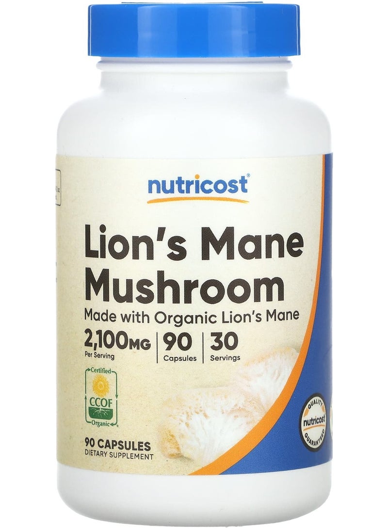 Nutricost Lion's Mane Mushroom, 2,100 mg, 90 Capsules (700 mg per Capsule)
