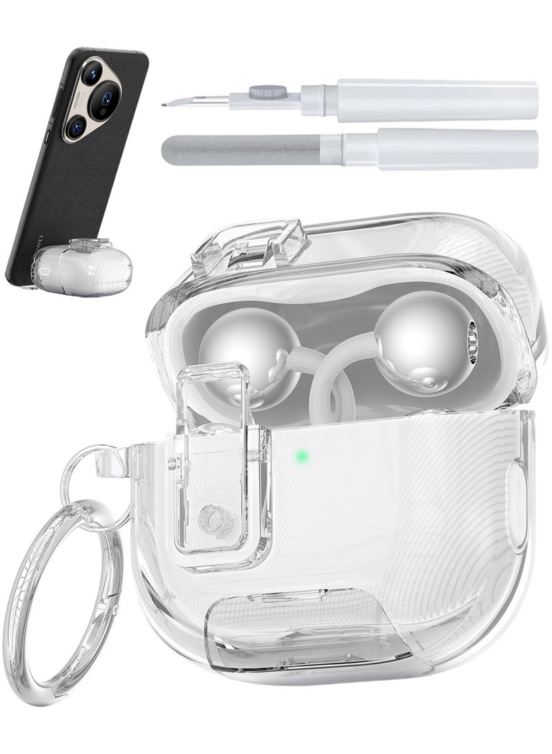 Soft Case for Huawei FreeClip 2, with Carabiner and Cleaning Kit, Lock Clip with Phone Stand - Image 1