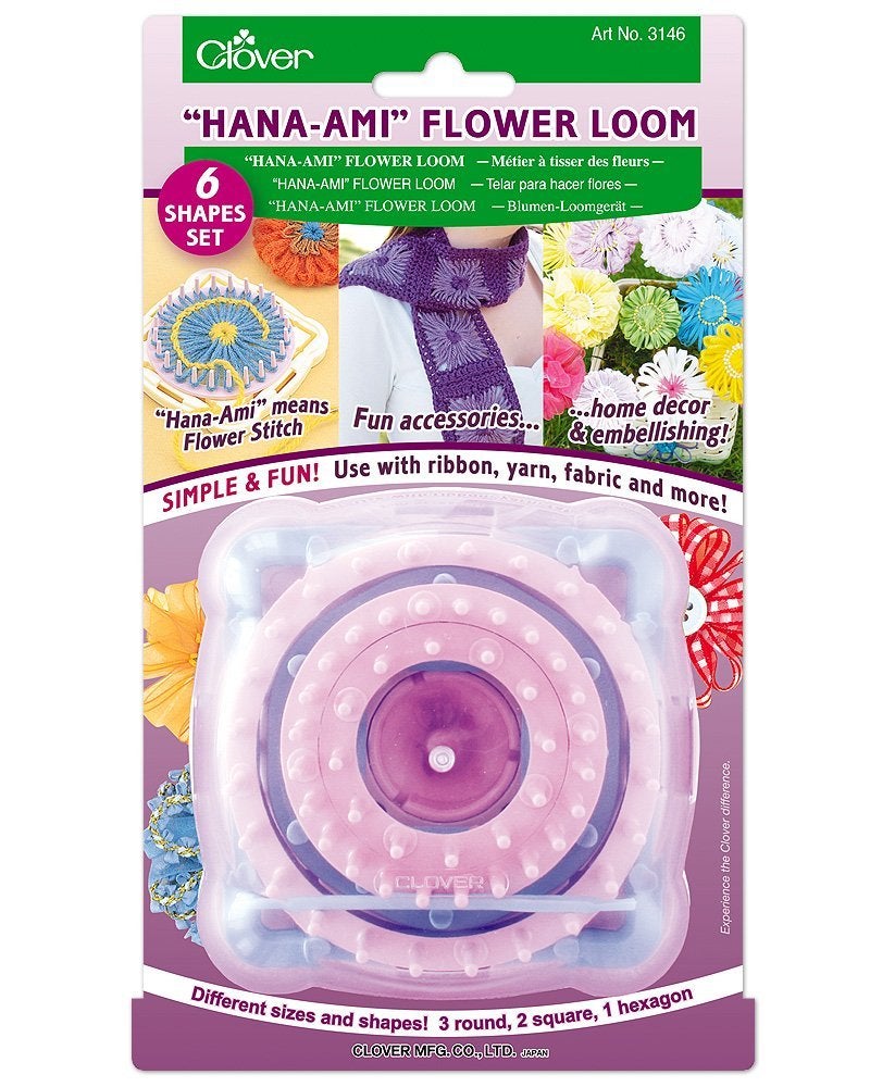 Clover HanaAmi Flower Loom 6 Shape Set PinkBlue 3146
