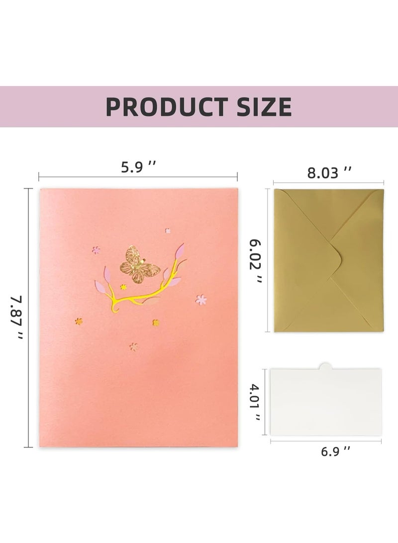 Oasisgalore Greeting Card 3D Pop Up Purple Butterfly - Image 3