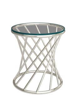 RIGID Stainless Steel Coffee Table with Glass Top  44x41x41cm  - Image 5