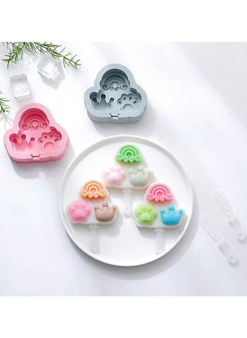 Silicone Ice Cream Molds, Ice Cream Mold, Popsicle Molds, Reusable Popsicle Maker with Sticks, Ice Cream Molds for Making Ice Cream, Easy Release Ice Cream Maker.