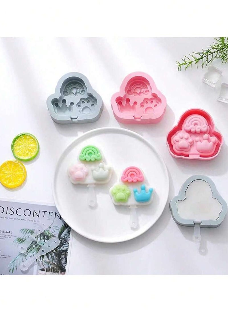 Silicone Ice Cream Molds, Ice Cream Mold, Popsicle Molds, Reusable Popsicle Maker with Sticks, Ice Cream Molds for Making Ice Cream, Easy Release Ice Cream Maker.