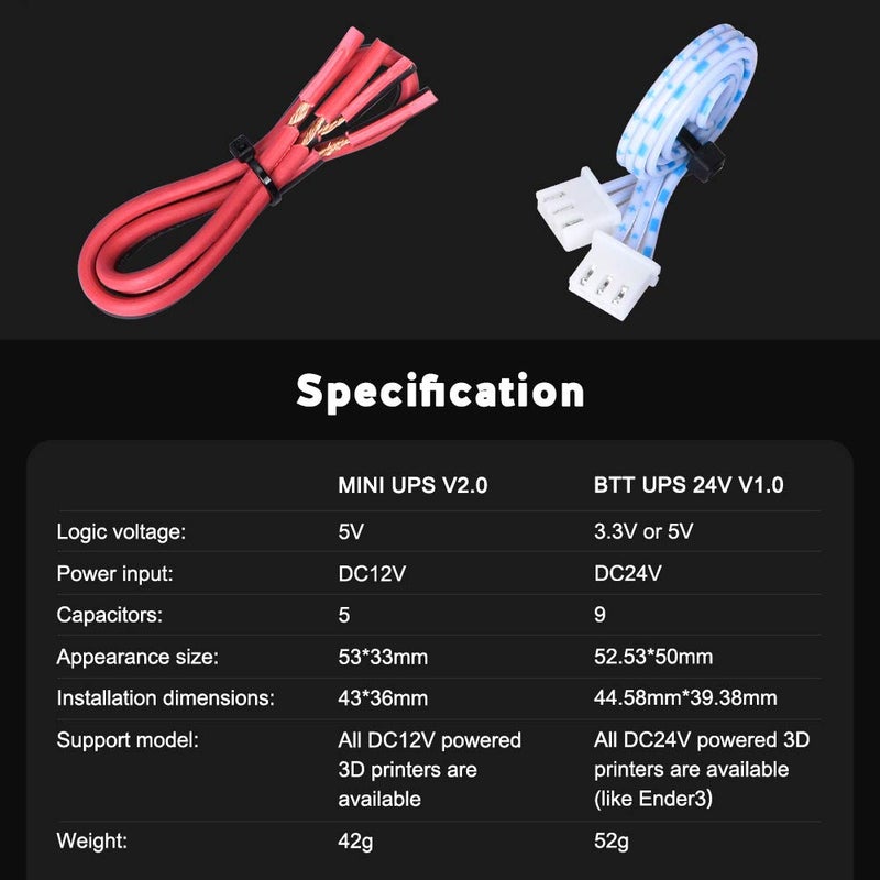 BIGTREETECH UPS 24V V1.0 Resume Printing While Power Off Module Sensor for SKR V1.4 Turbo/SKR Mini E3 V3.0/Octopus V1.1/Manta M4P/M5P/M8P, Ender-3 CR-10 3D Printer Parts - Image 4