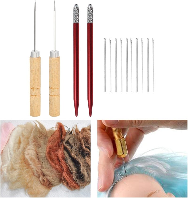 klarako Doll Tools Reborn Hair Rooting Tool Doll Making Kit, 10x0.6mm Needles - Image 4