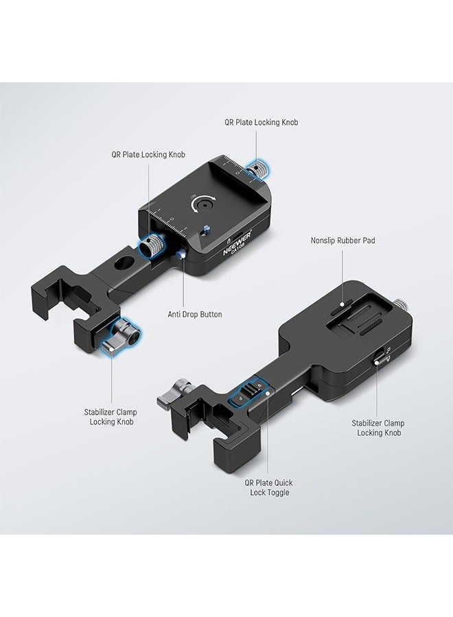 Neewer NEEWER RS4 RS3 Vertical Camera Mount Compatible with DJI Ronin RS 4 3 2 Pro Gimbal Stabilizer, 1s Quick Vertical to Horizontal Switch Anti Drop 180° Rotating Base for YouTube TikTok Vlog Video, CA108  - Image 5